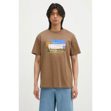 Zdjęcie Carhartt WIP t-shirt bawełniany Greatest Flicks męski kolor brązowy z nadrukiem I034393.2LTXX