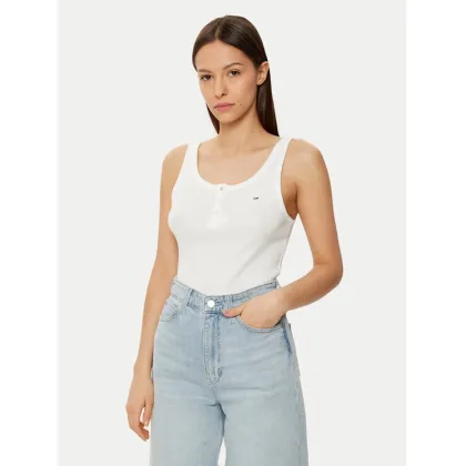 Zdjęcie Tommy Jeans Top DW0DW19492 Biały Slim Fit