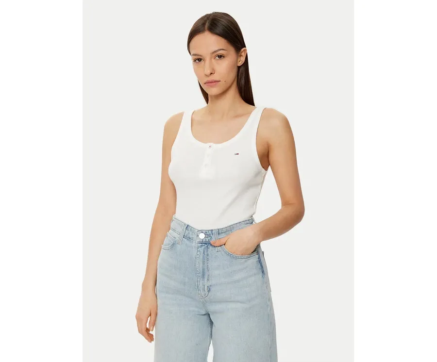 obrazek 1 Tommy Jeans Top DW0DW19492 Biały Slim Fit