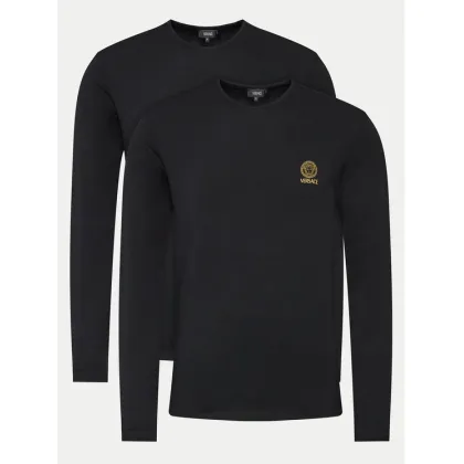 Zdjęcie Versace Komplet 2 longsleeve AU10197 Czarny Slim Fit