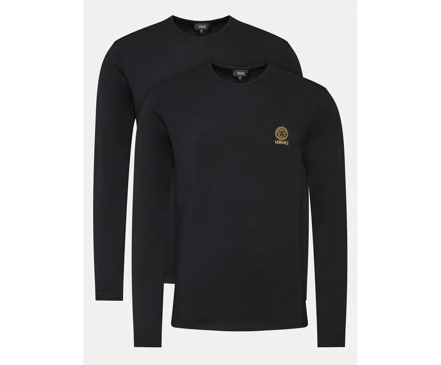 obrazek 1 Versace Komplet 2 longsleeve AU10197 Czarny Slim Fit