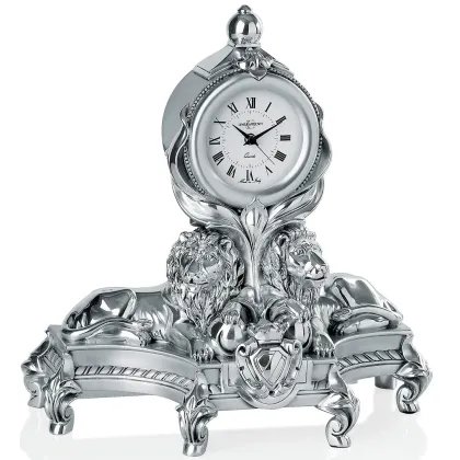Picture Silver-plated clock with lions