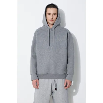 Zdjęcie Neil Barrett bluza Fairisle Thunderbolt Sweatshirt męska kolor szary z kapturem z nadrukiem MY72186A-Y506-756N