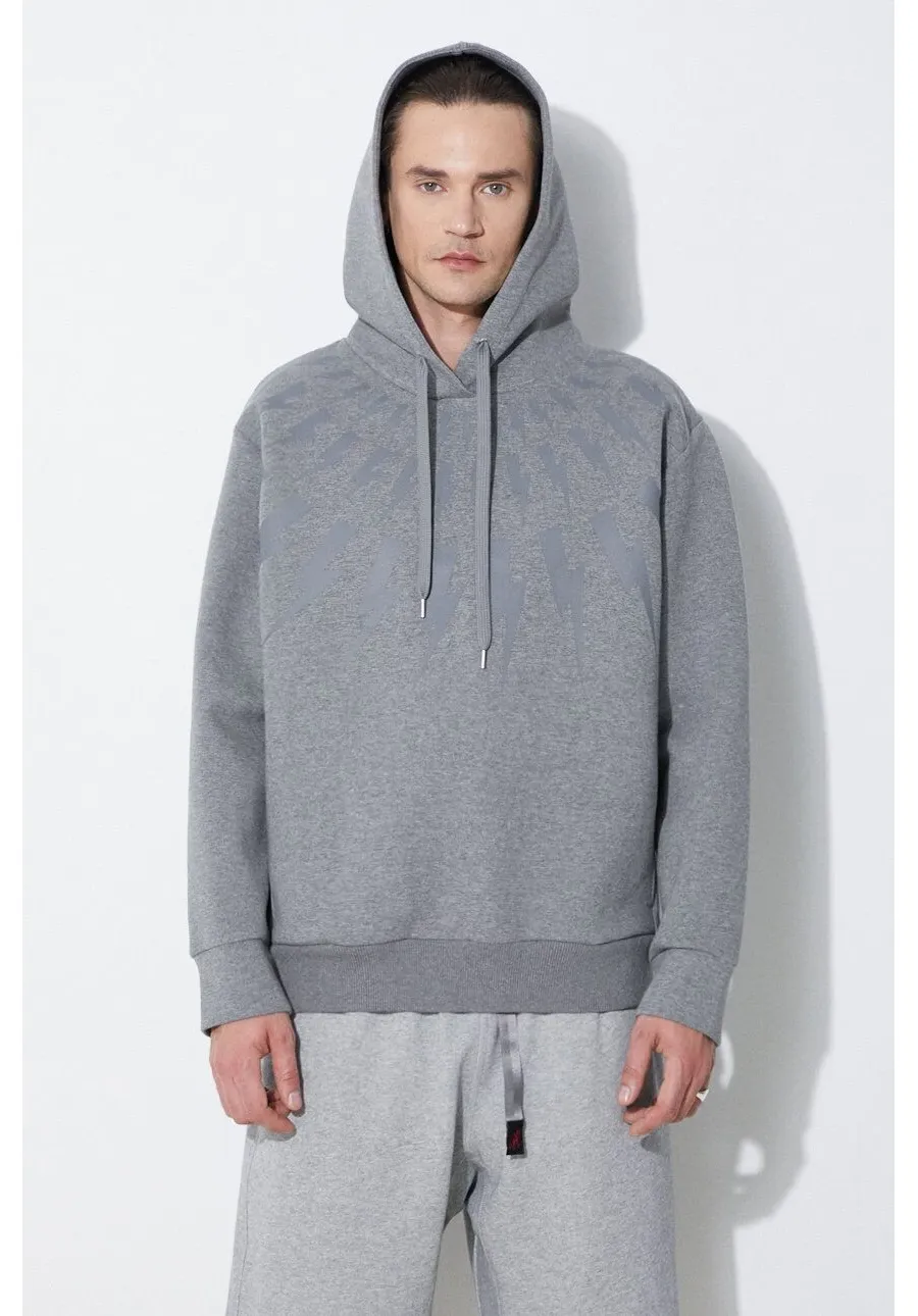 obrazek 1 Neil Barrett bluza Fairisle Thunderbolt Sweatshirt męska kolor szary z kapturem z nadrukiem MY72186A-Y506-756N
