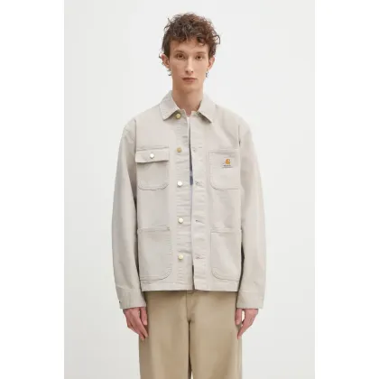 Zdjęcie Carhartt WIP kurtka jeansowa Michigan Coat kolor beżowy przejściowa oversize I034787.2RF4O
