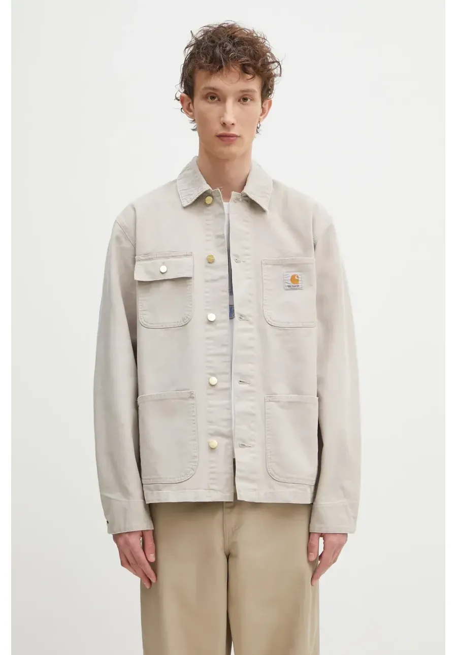 obrazek 1 Carhartt WIP kurtka jeansowa Michigan Coat kolor beżowy przejściowa oversize I034787.2RF4O