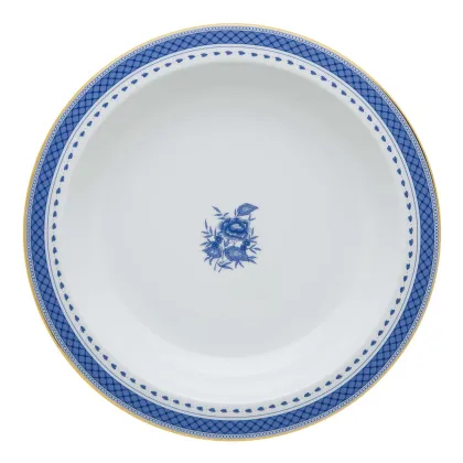 Zdjęcie Głęboki okrągły talerz z porcelany Cozinha Velha z błękitnym motywem kwiatowym - Vista Alegre