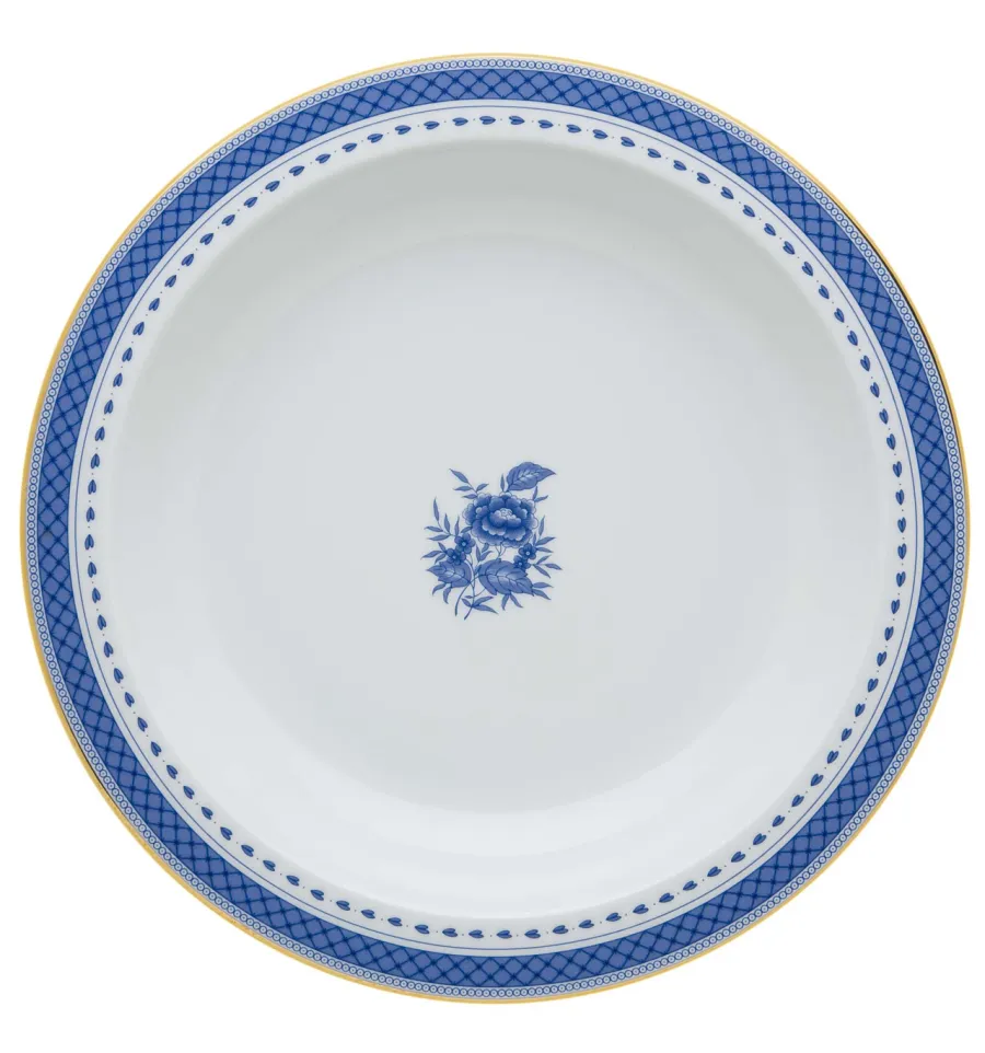 obrazek 1 Głęboki okrągły talerz z porcelany Cozinha Velha z błękitnym motywem kwiatowym - Vista Alegre