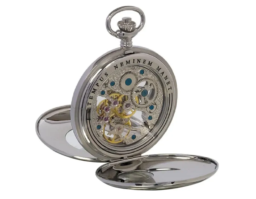 picture 5 Half Hunter 53 mm mechanical pocket watch - silver