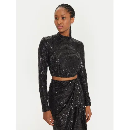 Zdjęcie ViCOLO Bluzka TS0294 Czarny Slim Fit