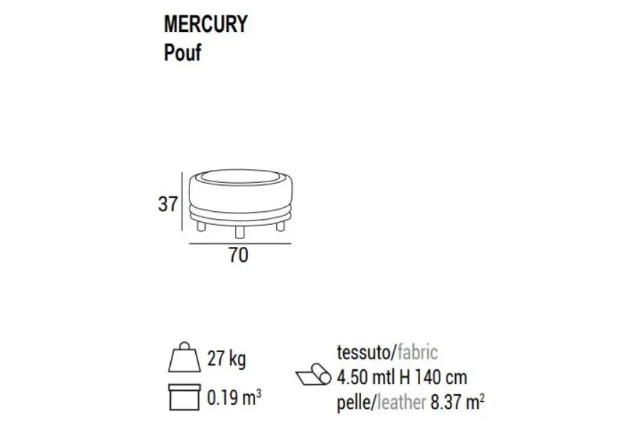 obrazek 3 Wygodna pufa Mercury od włoskiego producenta