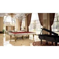 Picture Luxurious billiard table - white varnish, gold accessories and legs