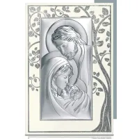 Zdjęcie Unikalny srebrny obraz z przedstawieniem Świętej Rodziny 30,8х46,3 cm