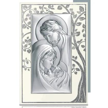 Picture A unique silver painting with the Holy Family, 30.8x46.3 cm