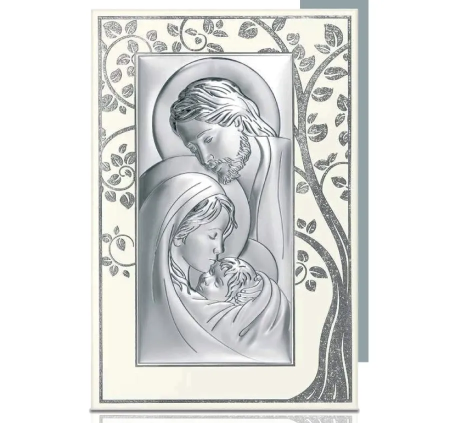 obrazek 1 Unikalny srebrny obraz z przedstawieniem Świętej Rodziny 30,8х46,3 cm
