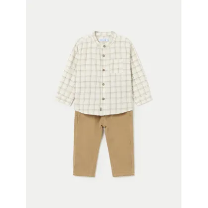 Zdjęcie Mayoral Komplet koszula i spodnie materiałowe 2545 Beżowy Regular Fit