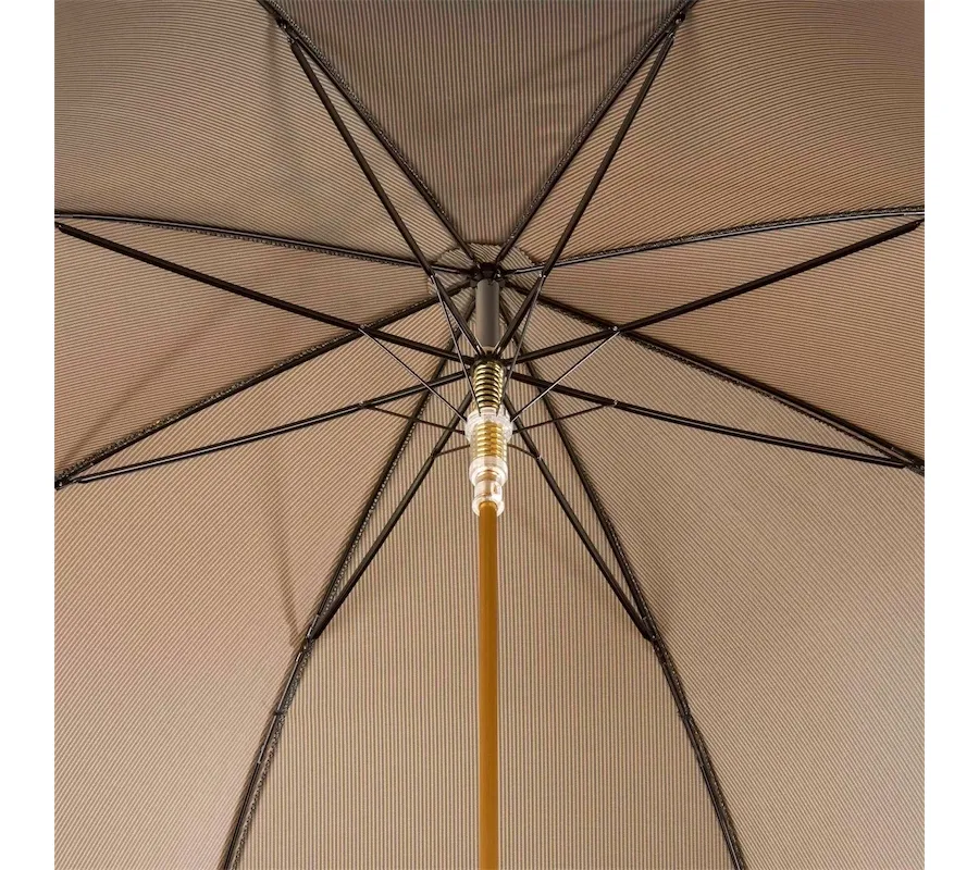 obrazek 4 Stylowy beżowy parasol męski z rączką w kształcie sowy – Pasotti