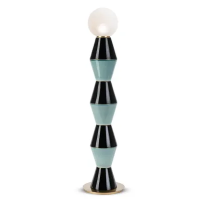 Zdjęcie Lampa podłogowa ze stożkowymi elementami ceramicznymi H.121xL.28xP.28 cm