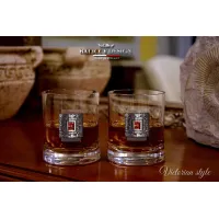 Zdjęcie Szklanki do whisky z bursztynem - Victorian style