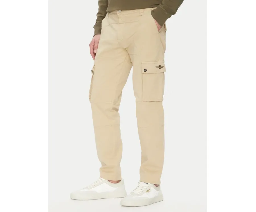 obrazek 1 Aeronautica Militare Spodnie materiałowe 251PA1665CT3534 Beżowy Regular Fit
