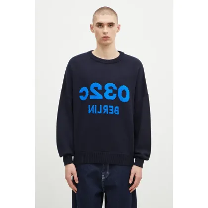 Zdjęcie 032C sweter wełniany ''Selfie'' Sweater męski kolor granatowy ciepły F24-URK-1511-300