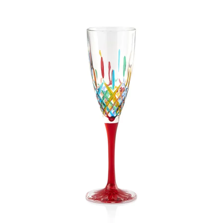 obrazek 1 Kolorowy włoski komplet 6 kieliszków do szampana (150 ml)