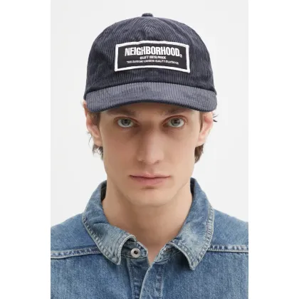 Zdjęcie NEIGHBORHOOD czapka z daszkiem bawełniana Corduroy Dad Cap kolor granatowy z aplikacją 242YGNH.HT04