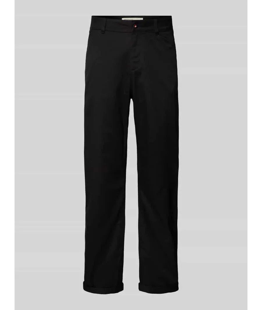 obrazek 1 Spodnie materiałowe o luźnym kroju z czystej bawełny z wąską nogawką