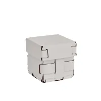 Zdjęcie Mały beżowo-szary sześcienny koszyk Bottega 12x12xH13 cm