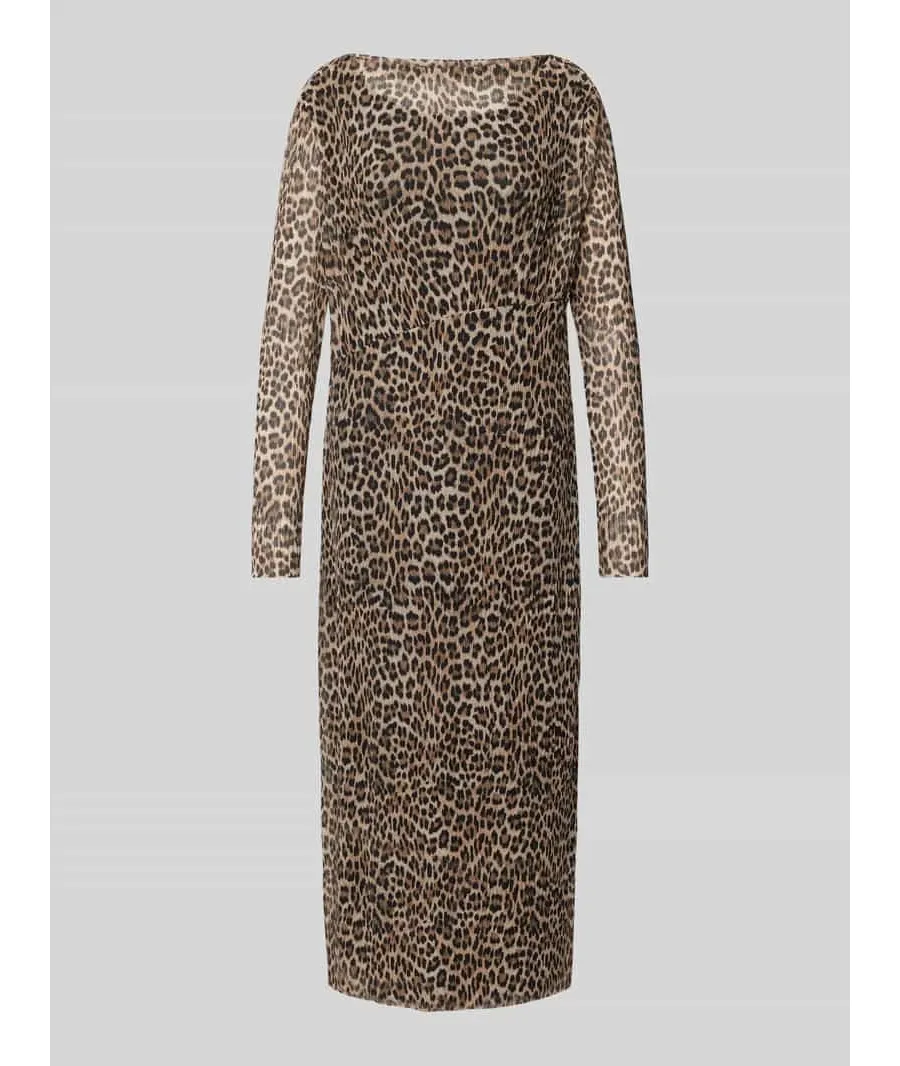 obrazek 1 Sukienka midi z dekoltem w łódkę