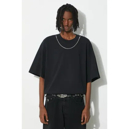 Zdjęcie AMBUSH t-shirt bawełniany Ballchain męski kolor czarny gładki BMAA001S24JER
