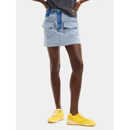 Zdjęcie Desigual Spódnica jeansowa Rimini 24SWFD08 Niebieski Regular Fit