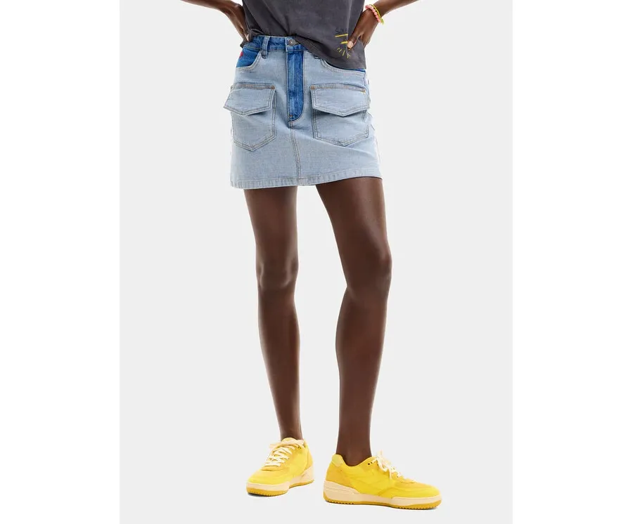 obrazek 1 Desigual Spódnica jeansowa Rimini 24SWFD08 Niebieski Regular Fit