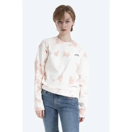 Zdjęcie A.P.C. bluza bawełniana Sweat Roma damska kolor beżowy wzorzysta COEJO.F27636-ROSE