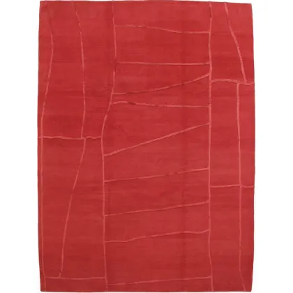 Picture Red carpet made of Himalayan wool with a silk blend