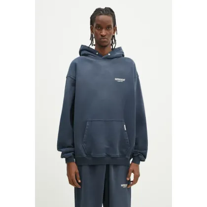 Zdjęcie Represent bluza bawełniana Owners Club Hoodie męska kolor niebieski z kapturem z nadrukiem OCM41113.224