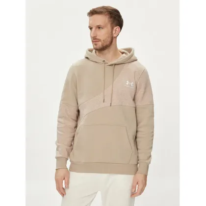Zdjęcie Under Armour Bluza techniczna Ua Essential Flc Blocked Hd 1383070-299 Khaki Loose Fit