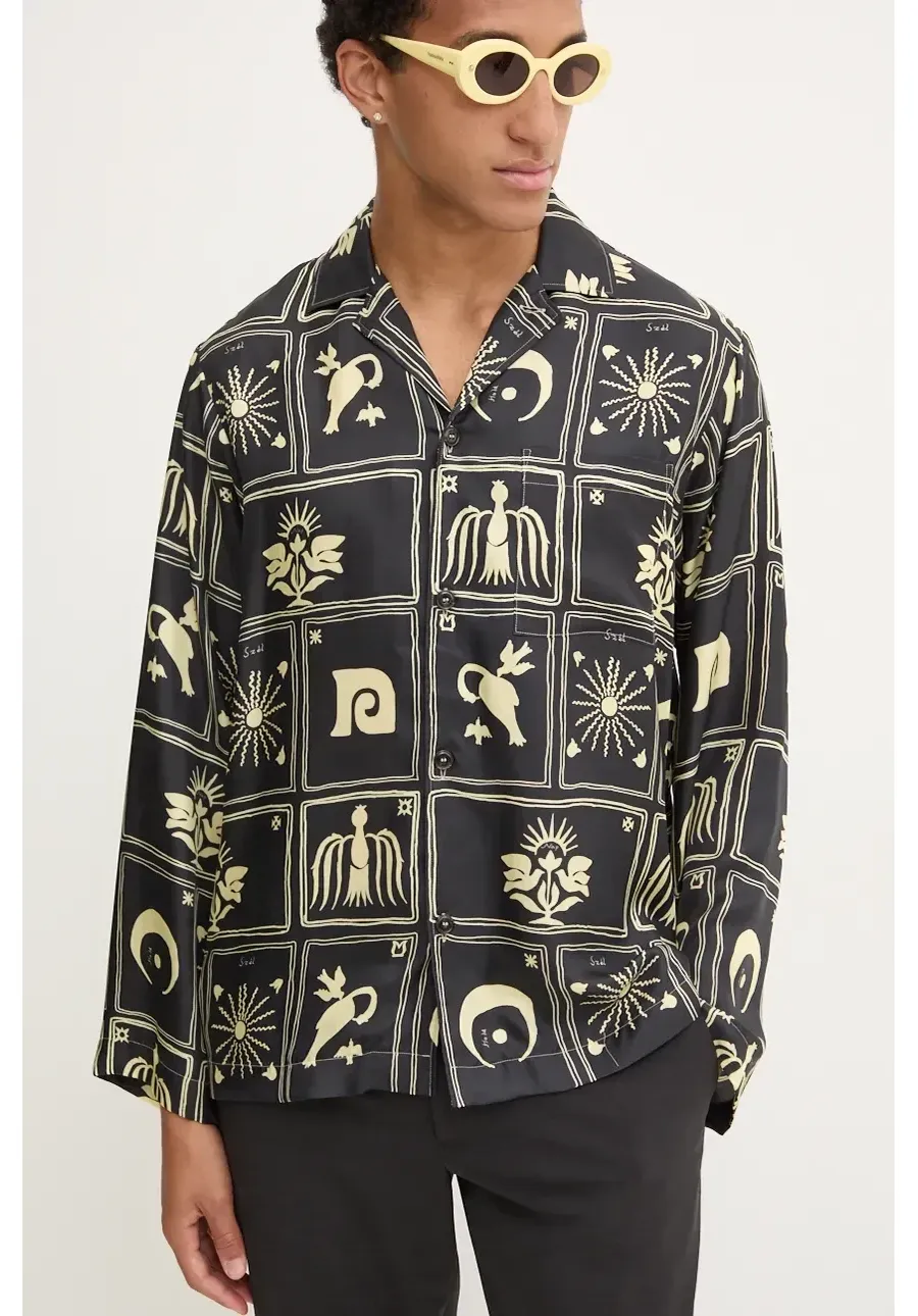 obrazek 1 Nanushka koszula jedwabna JELMER kolor czarny relaxed NM24PFSH01499