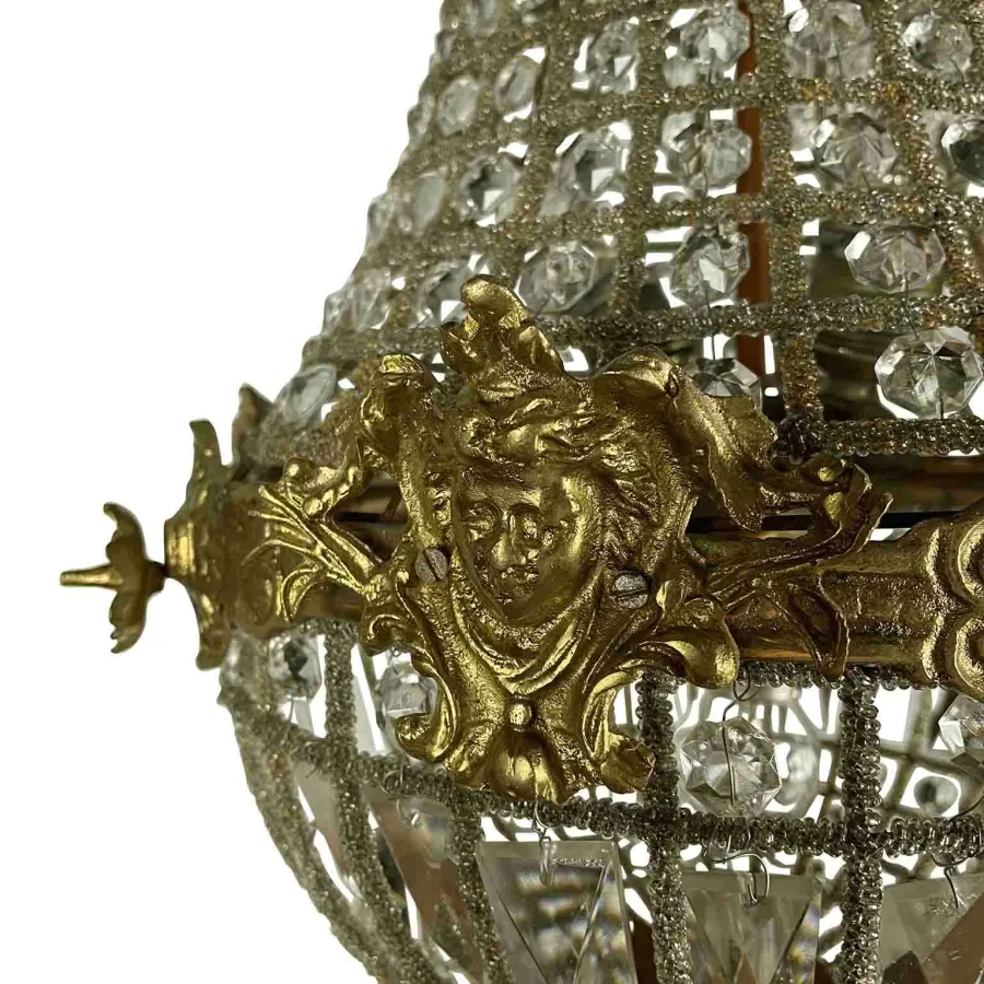 obrazek 5 Antyczny żyrandol z kryształowymi koralikami w stylu Empire