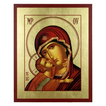Zdjęcie Piękna Ikona Złocona Matka Boska Włodzimierska 15x19 cm