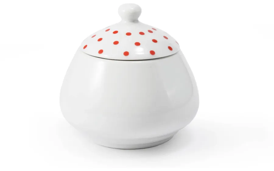 obrazek 1 Wyjątkowa porcelanowa cukiernica zdobiona delikatnym geometrycznym motywem - Leander