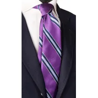 Picture Purple striped silk tie
