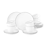 Picture 18-piece porcelain coffee service with a black rim - Seltmann Weiden