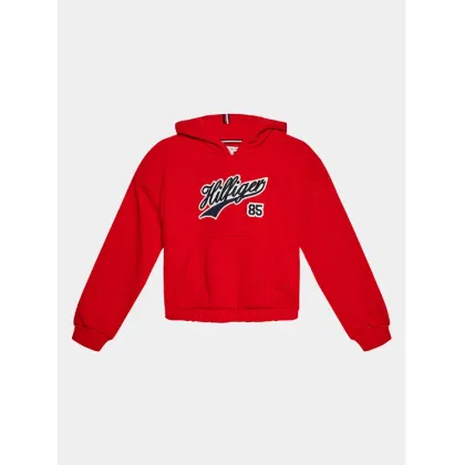 Zdjęcie Tommy Hilfiger Bluza Hilfiger Script Hoodie KG0KG07721 Czerwony Regular Fit