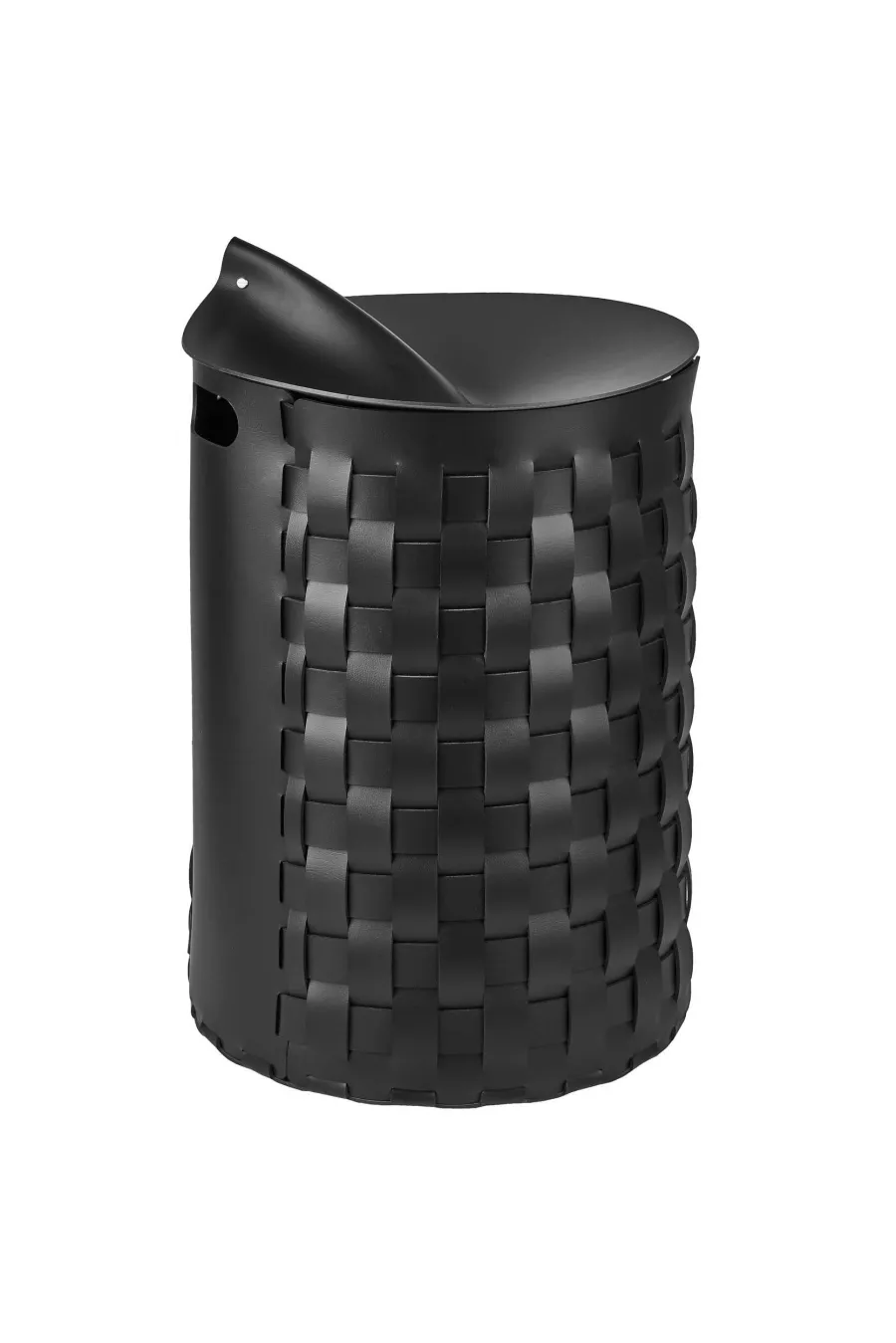 obrazek 4 Skórzana czarna pokrywka do okrągłego koszyka Ø30 cm