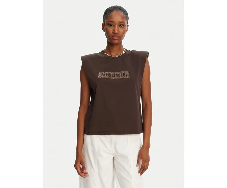 obrazek 1 Patrizia Pepe T-Shirt 2M4423/J274-B825 Brązowy Regular Fit