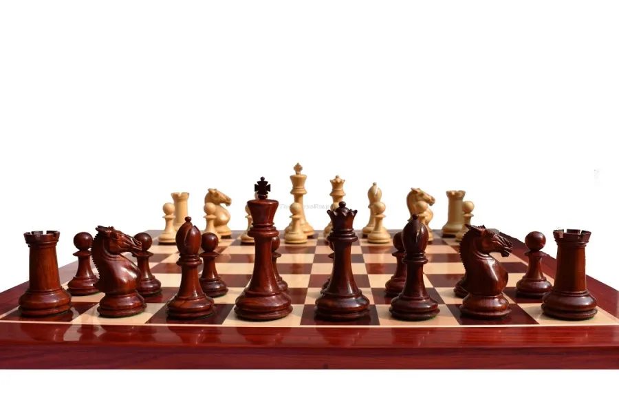 obrazek 3 Klasyczny zestaw szachowy z bukszpanu i padauk - The Chess Empire