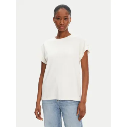 Zdjęcie Tommy Hilfiger T-Shirt Gold Button WW0WW45628 Biały Regular Fit