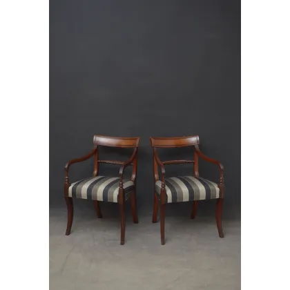 Zdjęcie Para mahoniowych krzeseł w regencyjnym stylu - antyki po renowacji