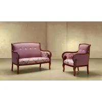 Zdjęcie Elegancka wrzosowa sofa i fotel w stylu francuskim do salonu – Morello Gianpaolo